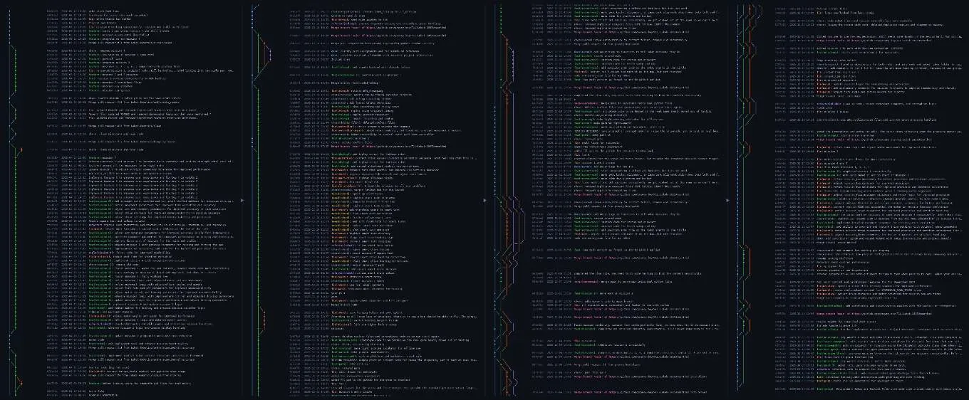 Screenshot of the GitHub commit history for the robot code repository