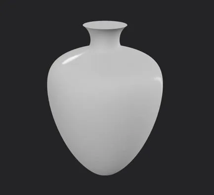 Render of the smooth ceramic vase test object